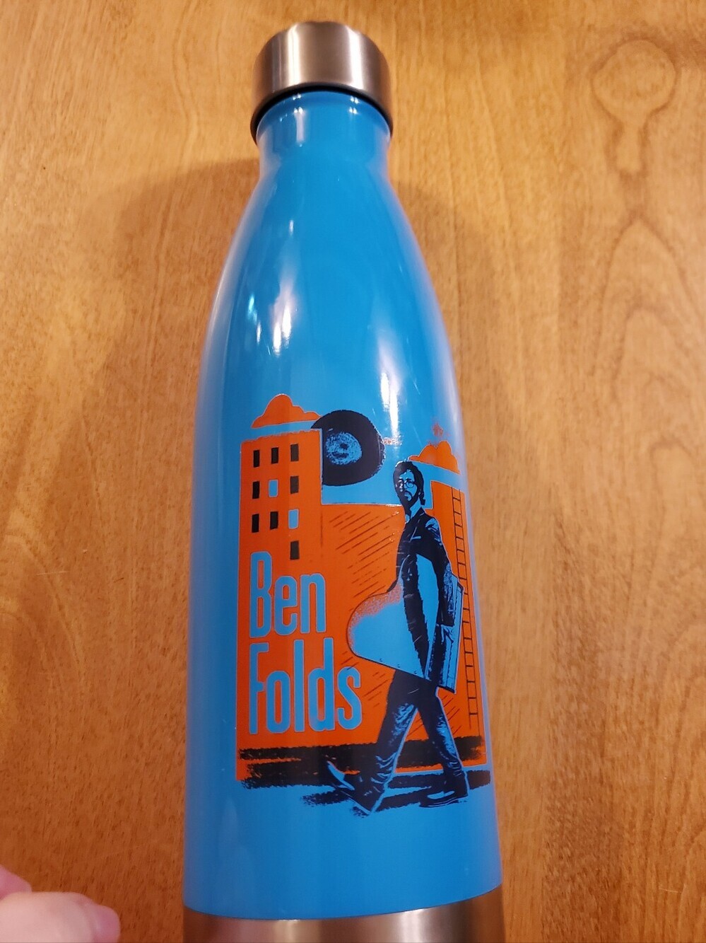 Ben Folds Rare Solo Concert Tour Promo Stainless Steel Blue Water Bottle Merch
